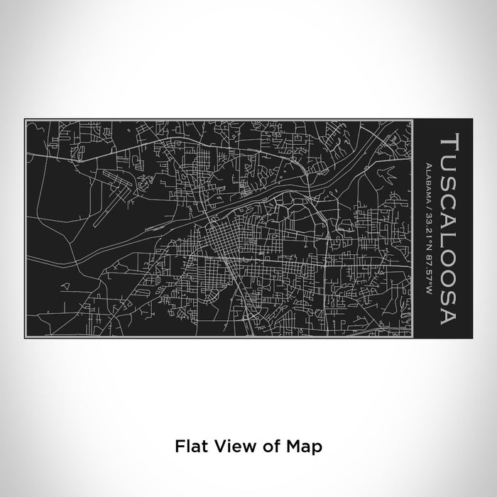 Rendered View of Tuscaloosa Alabama Map Engraving on 17oz Stainless Steel Insulated Cola Bottle in Black