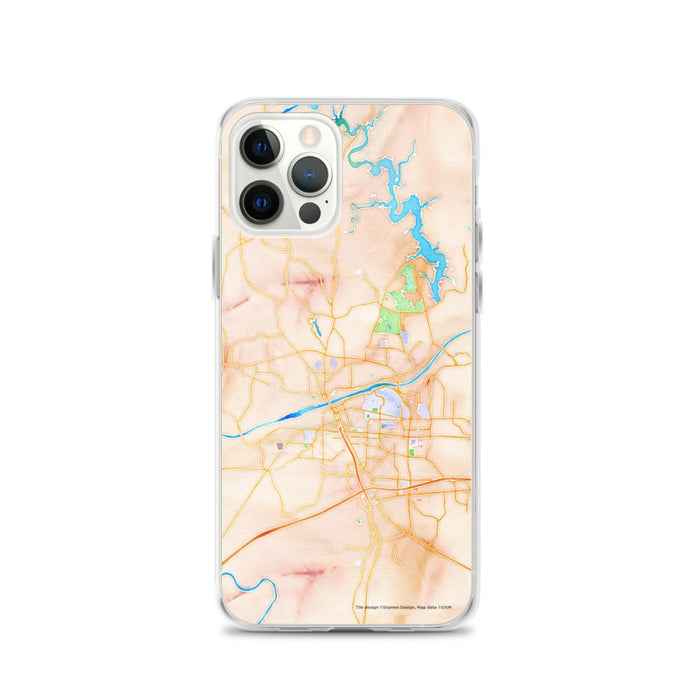 Custom Tuscaloosa Alabama Map iPhone 12 Pro Phone Case in Watercolor