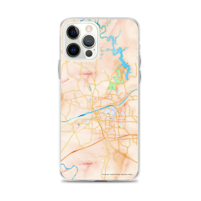 Custom Tuscaloosa Alabama Map iPhone 12 Pro Max Phone Case in Watercolor