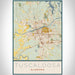 Tuscaloosa Alabama Map Print Portrait Orientation in Woodblock Style With Shaded Background