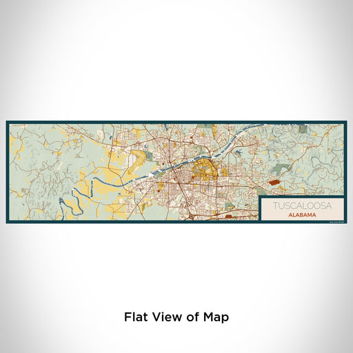 Flat View of Map Custom Tuscaloosa Alabama Map Enamel Mug in Woodblock