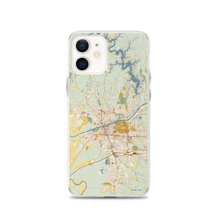 Custom Tuscaloosa Alabama Map iPhone 12 Phone Case in Woodblock