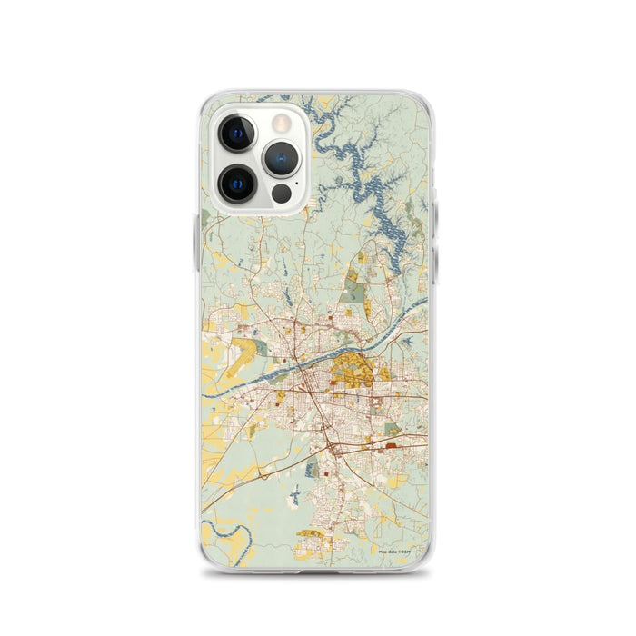 Custom Tuscaloosa Alabama Map iPhone 12 Pro Phone Case in Woodblock