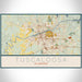 Tuscaloosa Alabama Map Print Landscape Orientation in Woodblock Style With Shaded Background