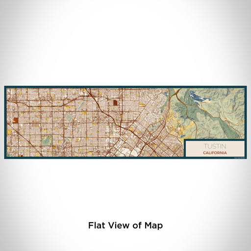 Flat View of Map Custom Tustin California Map Enamel Mug in Woodblock