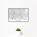 12x18 Twin Cities Minnesota Map Print Landscape Orientation in Classic Style With Small Cactus Plant in White Planter