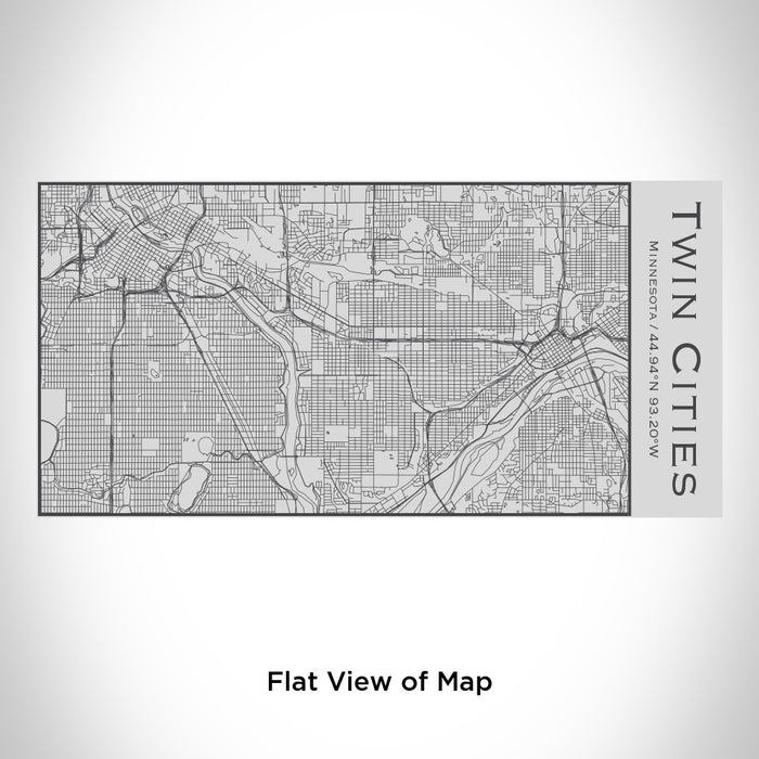 Rendered View of Twin Cities Minnesota Map Engraving on 17oz Stainless Steel Insulated Cola Bottle