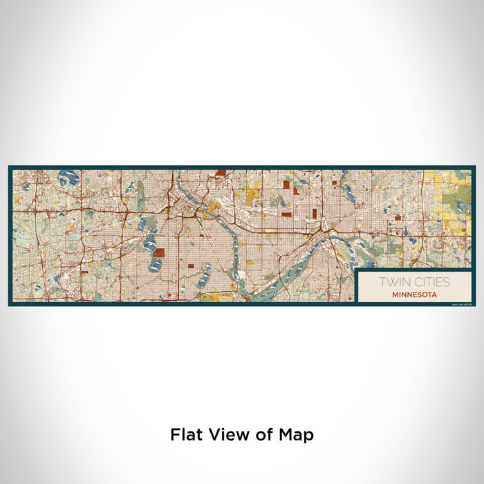 Flat View of Map Custom Twin Cities Minnesota Map Enamel Mug in Woodblock
