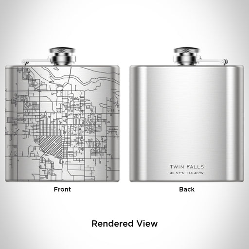 Rendered View of Twin Falls Idaho Map Engraving on undefined