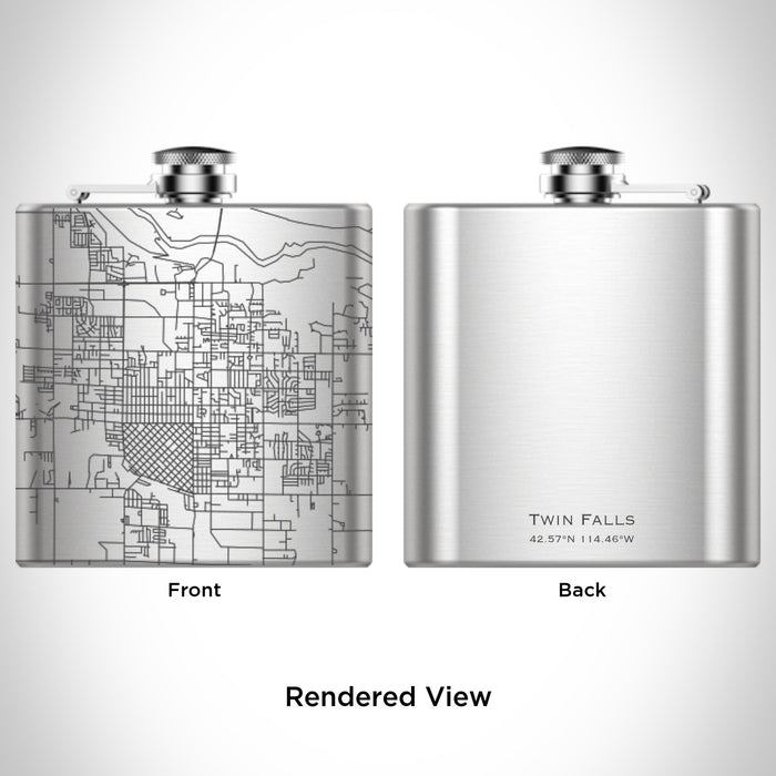 Rendered View of Twin Falls Idaho Map Engraving on undefined