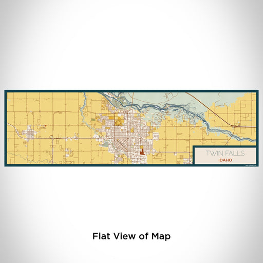 Flat View of Map Custom Twin Falls Idaho Map Enamel Mug in Woodblock