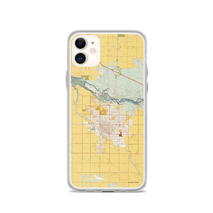 Custom Twin Falls Idaho Map Phone Case in Woodblock