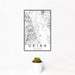 12x18 Ukiah California Map Print Portrait Orientation in Classic Style With Small Cactus Plant in White Planter