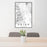 24x36 Ukiah California Map Print Portrait Orientation in Classic Style Behind 2 Chairs Table and Potted Plant