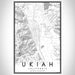 Ukiah California Map Print Portrait Orientation in Classic Style With Shaded Background