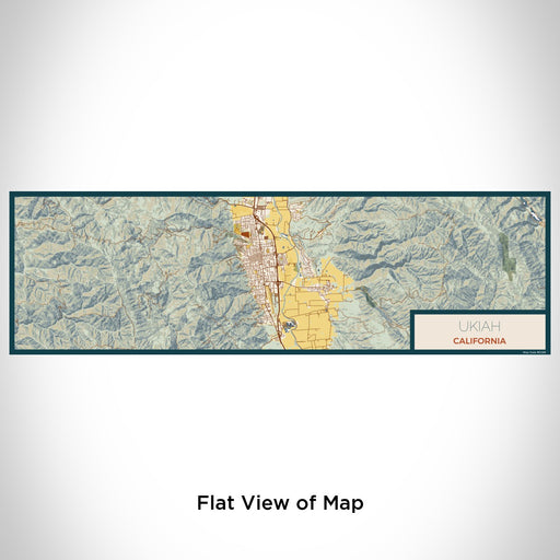 Flat View of Map Custom Ukiah California Map Enamel Mug in Woodblock