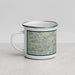 Left View Custom Ukiah California Map Enamel Mug in Woodblock