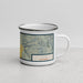 Right View Custom Ukiah California Map Enamel Mug in Woodblock