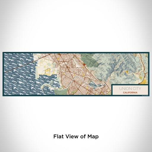 Flat View of Map Custom Union City California Map Enamel Mug in Woodblock