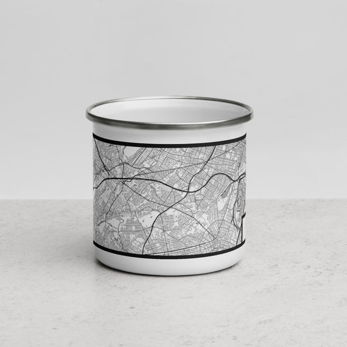 Front View Custom Union City New Jersey Map Enamel Mug in Classic