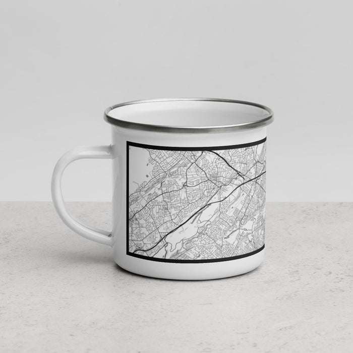 Left View Custom Union City New Jersey Map Enamel Mug in Classic