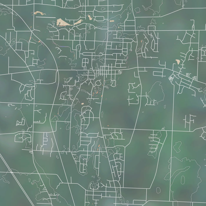 Uniontown Ohio Map Print in Afternoon Style Zoomed In Close Up Showing Details