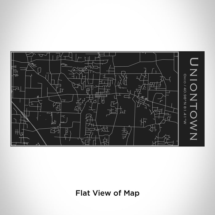 Rendered View of Uniontown Ohio Map Engraving on 17oz Stainless Steel Insulated Cola Bottle in Black