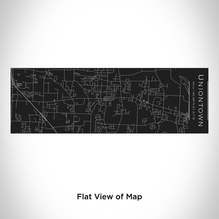 Rendered View of Uniontown Ohio Map Engraving on 10oz Stainless Steel Insulated Cup with Sliding Lid in Black