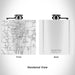 Rendered View of Uniontown Ohio Map Engraving on 6oz Stainless Steel Flask in White