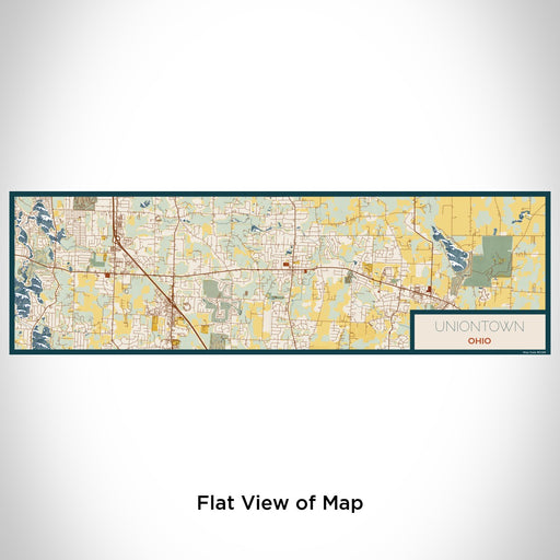 Flat View of Map Custom Uniontown Ohio Map Enamel Mug in Woodblock