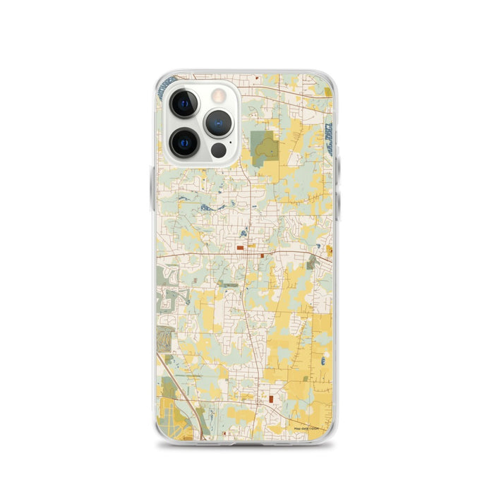 Custom Uniontown Ohio Map iPhone 12 Pro Phone Case in Woodblock