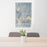 24x36 University District Seattle Map Print Portrait Orientation in Afternoon Style Behind 2 Chairs Table and Potted Plant