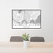 24x36 University District Seattle Map Print Lanscape Orientation in Classic Style Behind 2 Chairs Table and Potted Plant