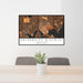 24x36 University District Seattle Map Print Lanscape Orientation in Ember Style Behind 2 Chairs Table and Potted Plant