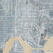 University District Seattle Map Print in Afternoon Style Zoomed In Close Up Showing Details