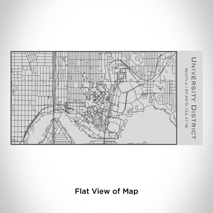 Rendered View of University District Seattle Map Engraving on 17oz Stainless Steel Insulated Cola Bottle