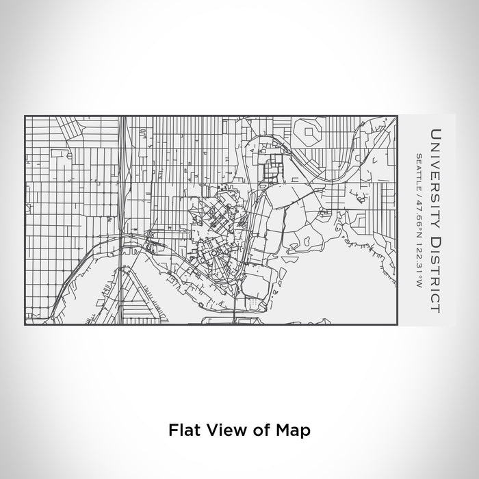 Rendered View of University District Seattle Map Engraving on 17oz Stainless Steel Insulated Cola Bottle in White