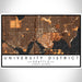 University District Seattle Map Print Landscape Orientation in Ember Style With Shaded Background