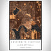 University District Seattle Map Print Portrait Orientation in Ember Style With Shaded Background