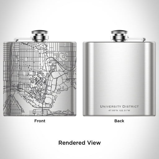 Rendered View of University District Seattle Map Engraving on undefined