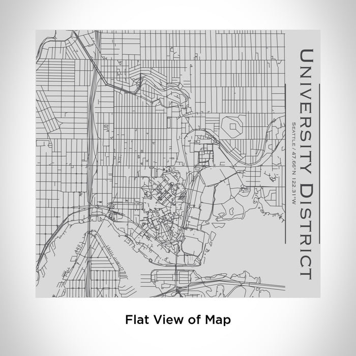 Rendered View of University District Seattle Map Engraving on 17oz Stainless Steel Insulated Tumbler
