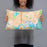 Person holding 20x12 Custom University District Seattle Map Throw Pillow in Watercolor