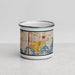 Front View Custom University District Seattle Map Enamel Mug in Woodblock