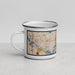 Left View Custom University District Seattle Map Enamel Mug in Woodblock