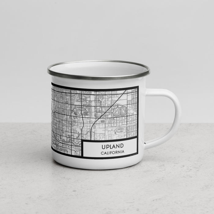 Right View Custom Upland California Map Enamel Mug in Classic
