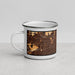 Left View Custom Upland California Map Enamel Mug in Ember