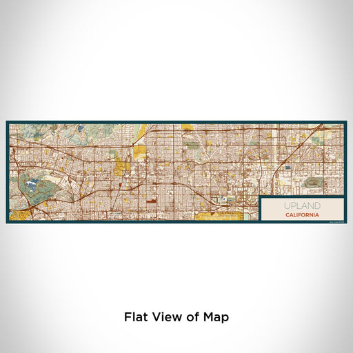 Flat View of Map Custom Upland California Map Enamel Mug in Woodblock