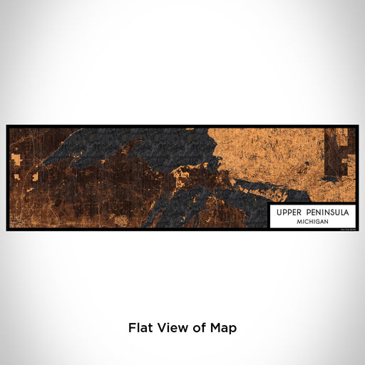 Flat View of Map Custom Upper Peninsula Michigan Map Enamel Mug in Ember