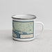 Right View Custom Upper Peninsula Michigan Map Enamel Mug in Woodblock