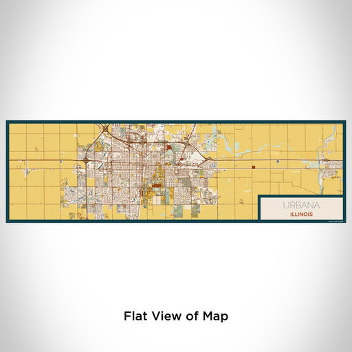 Flat View of Map Custom Urbana Illinois Map Enamel Mug in Woodblock